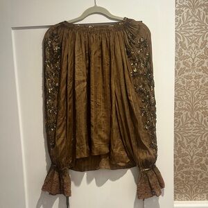 Ulla Johnson Bronze Embellished Blouse